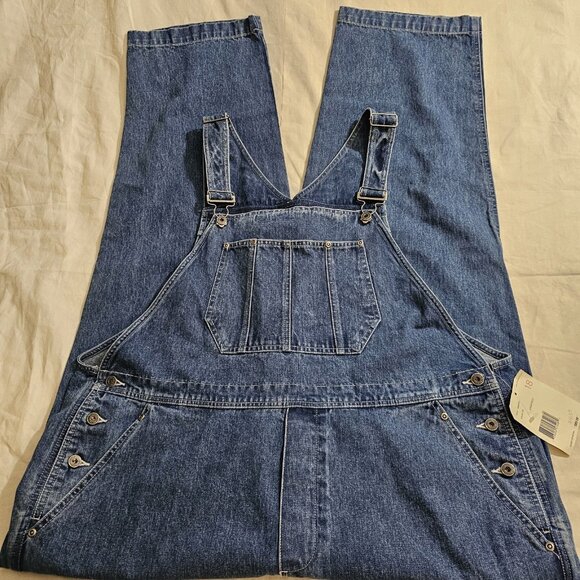 NEW Vtg 1990 Elisabeth Liz Claiborne Blue Jean Bibs Denim Overalls Sz 18 - Picture 1 of 9
